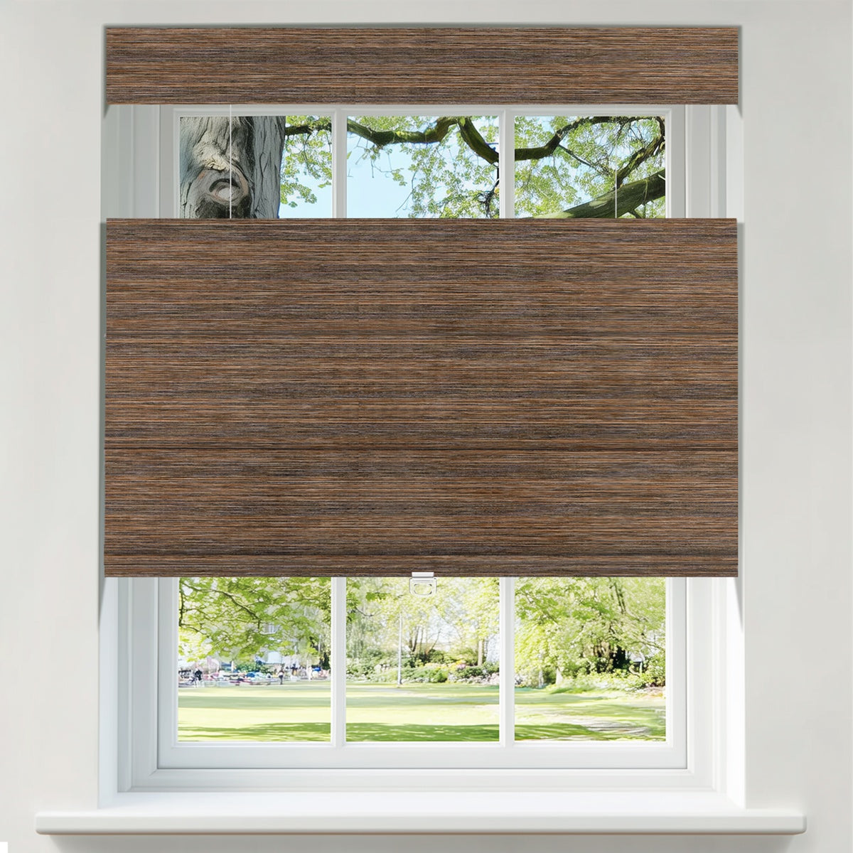 Sulugood Natural Linen Texture Cordless No Drill Top-Down Bottom-Up Roman Shades