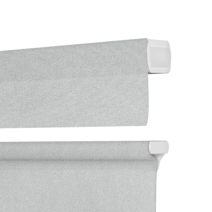 Sulugood Cordless Smart Motorized Top Down Bottom up Blackout Roman Blinds with Remote in grey fabric close-up