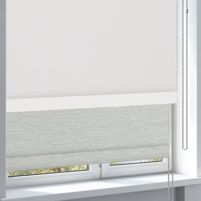 Sulugood Light Filtering and Shading Double-layer Day Night Roller Shades in a modern window setup.