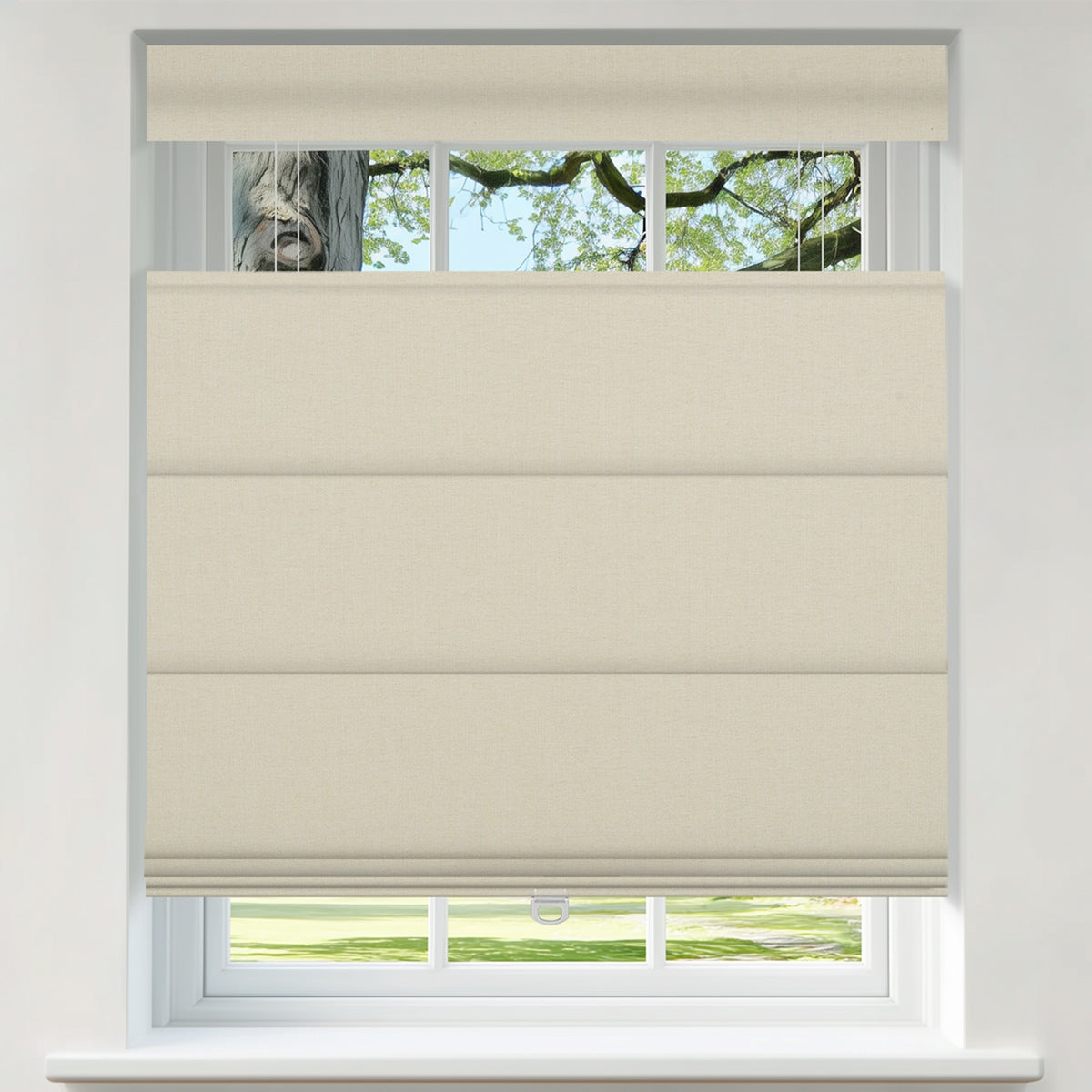 Sulugood Cordless Top-Down Bottom-Up Linen  Roman Shades