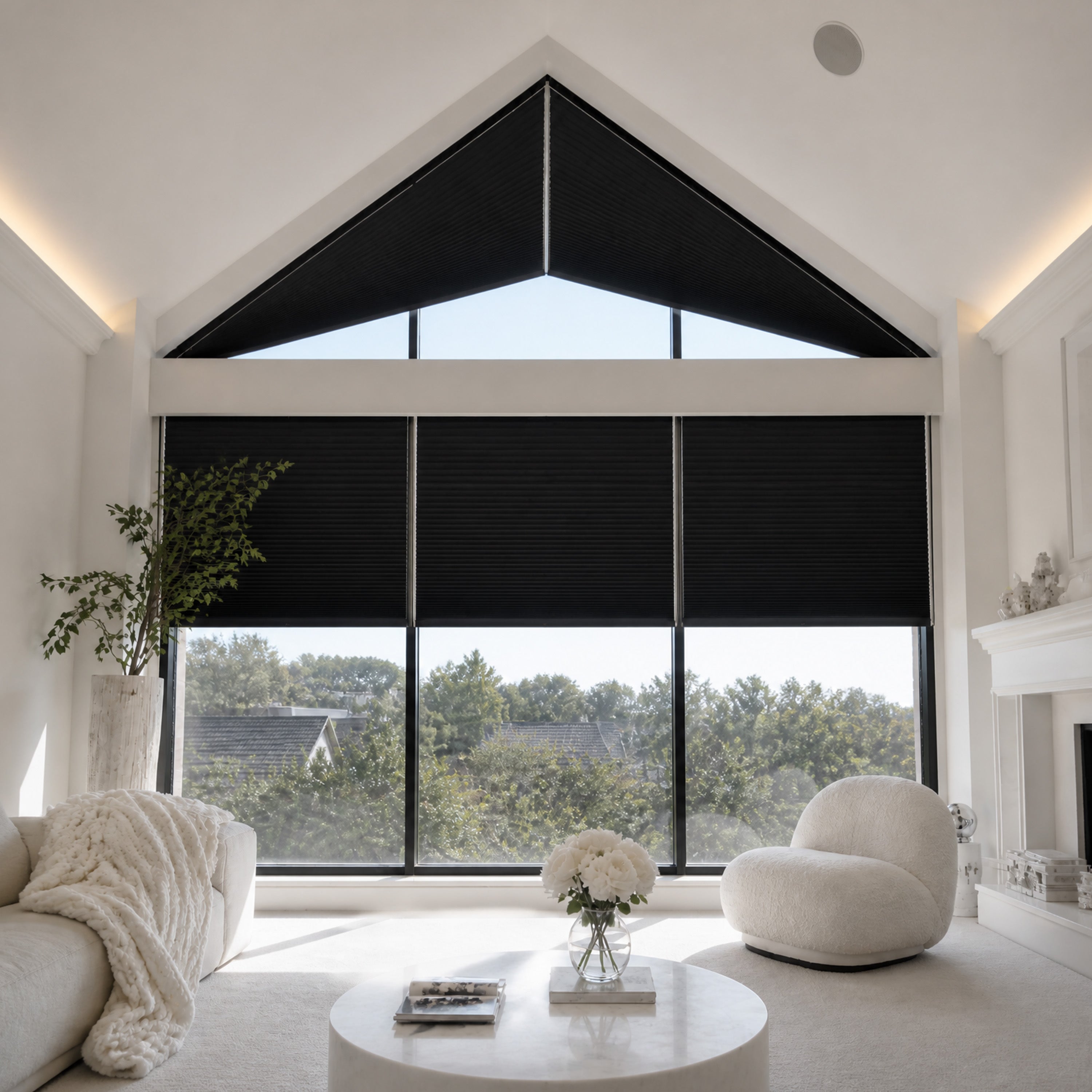 Sulugood Custom Specialty Cellular Shades for Angled & Arch Windows