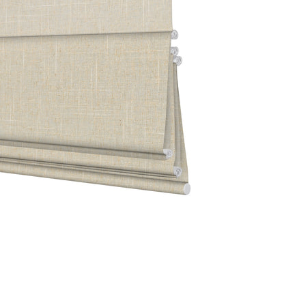 Sulugood No Dril Cordless Blackout Light Filtering Roman Shades in textured light filtering fabric.