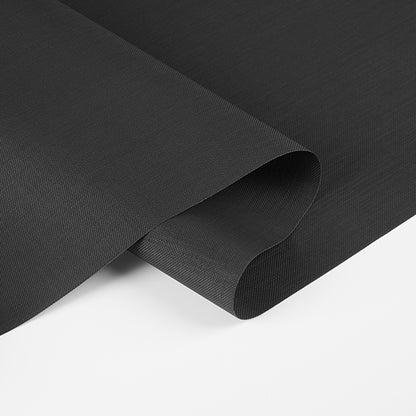 Sulugood Clearer Outdoor View Sunweave Fabric Roller Shades showing textured black fabric.