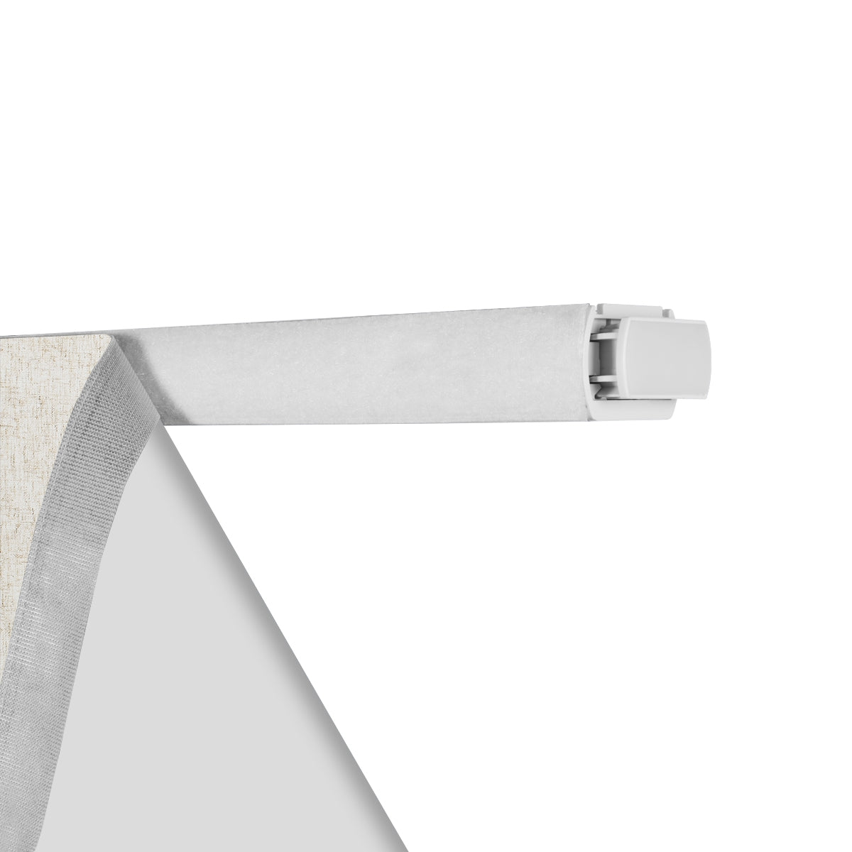 Sulugood Motorized No Drill Cordless Smart Blackout & Light Filtering Roman Blinds close-up of motorized control