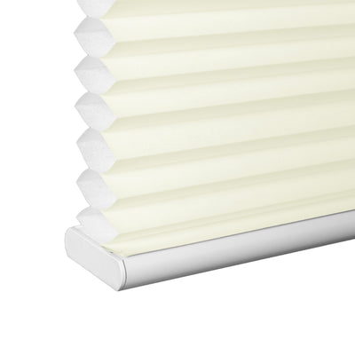 Sulugood No Drill Light Filtering Blackout Cellular Shade close-up showing honeycomb design and white fabric.