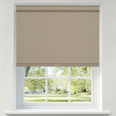 Sulugood Linen Double-sided Same Color Cordless Blackout Roller Shades