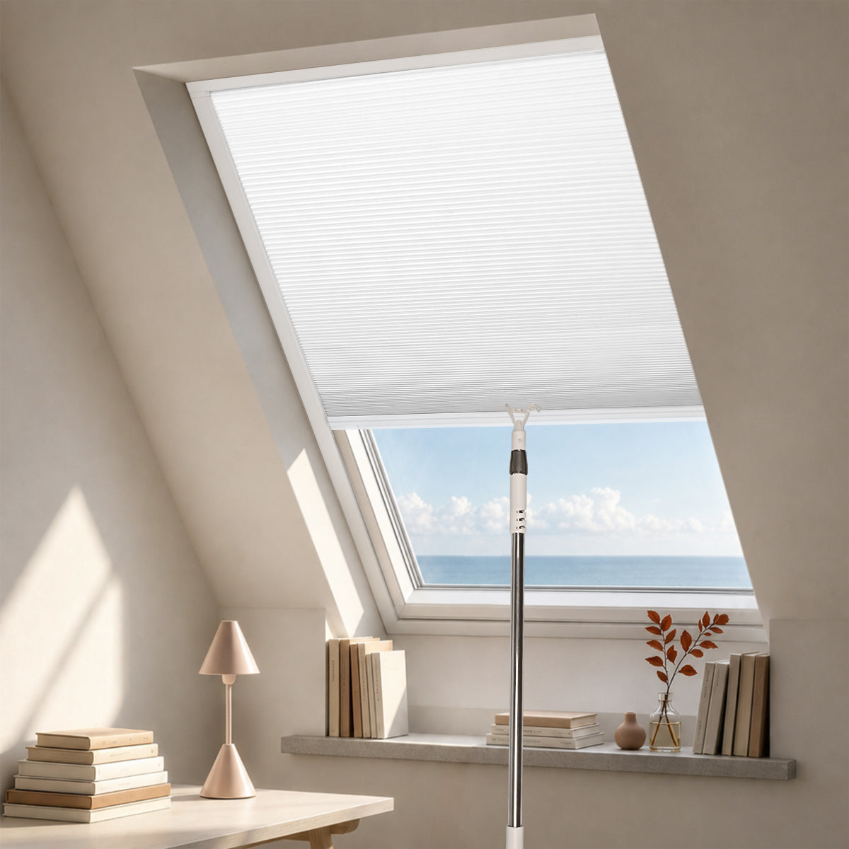 Sulugood Cordless Custom Skylight Honeycomb Shades with Aluminum Frame
