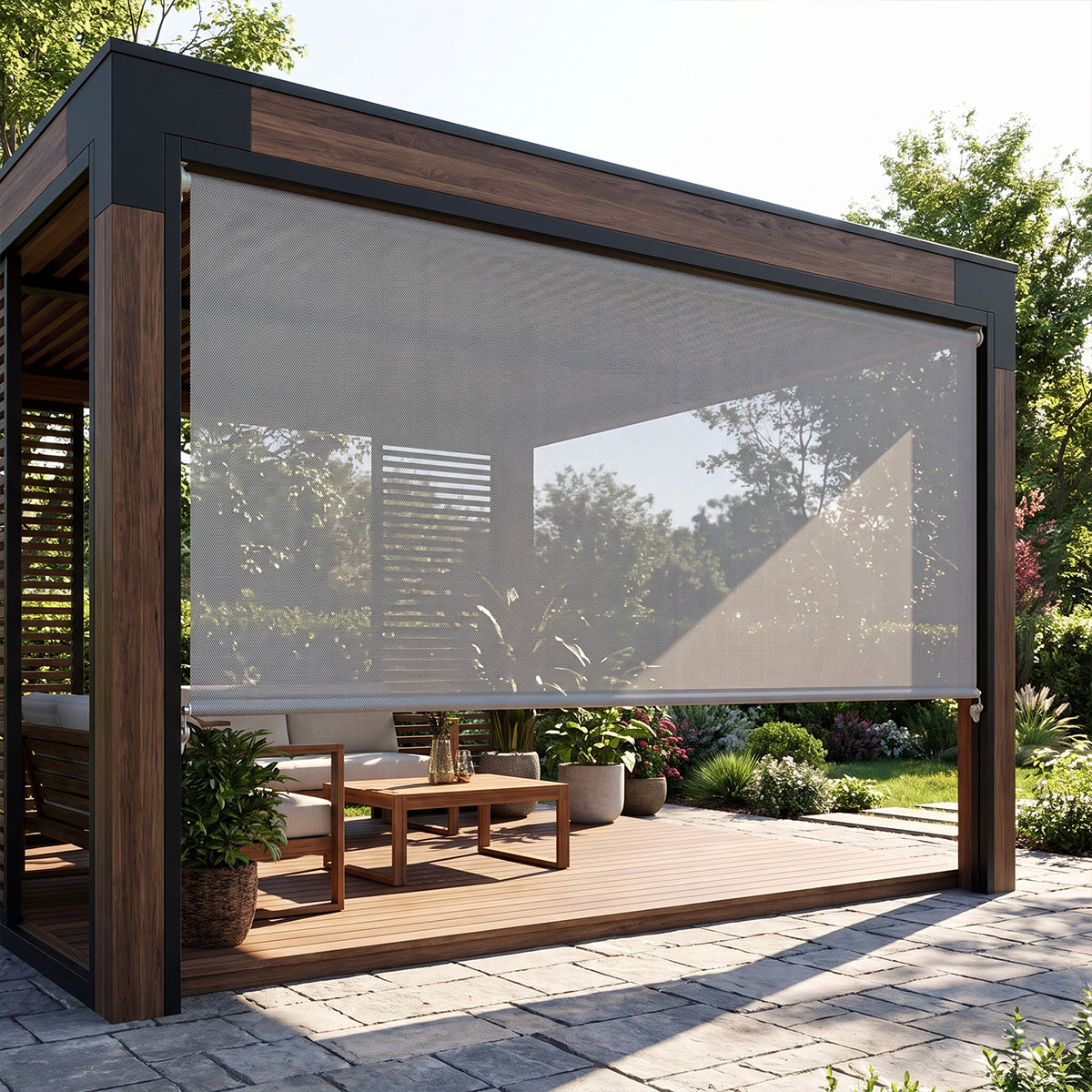 Sulugood Custom Roller Shades Percent Classic Outdoor Sheer Weave Solars