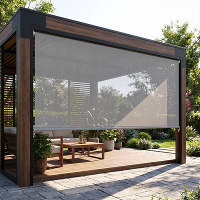 Sulugood Custom Roller Shades Percent Classic Outdoor Sheer Weave Solars