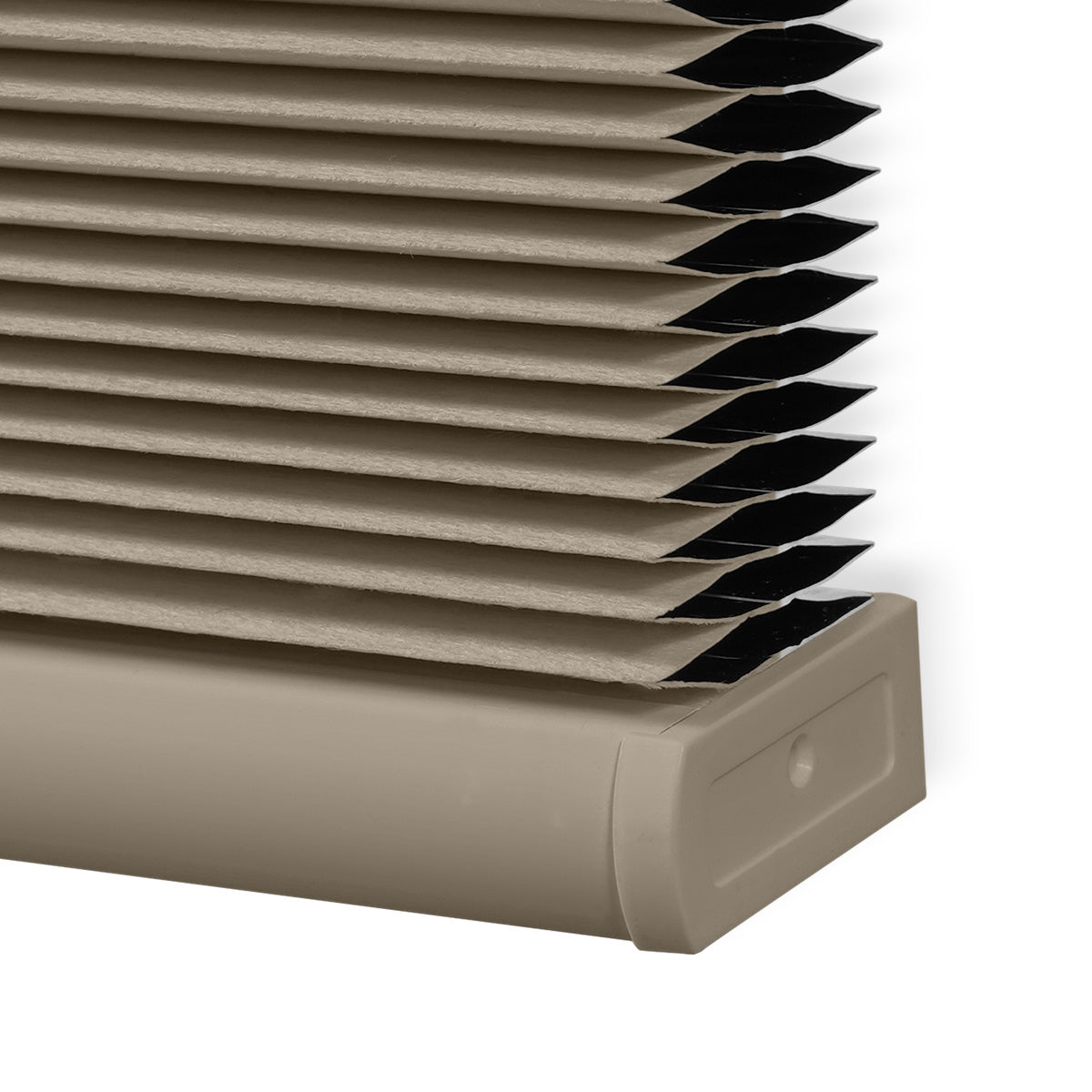 Sulugood Top-Down Bottom-Up Same Color With Casing Cellular Shade close-up showing honeycomb design and color-matched casing.