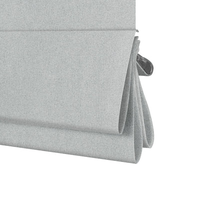 Sulugood Cordless Smart Motorized Top Down Bottom up Blackout Roman Blinds with Remote in a gray fabric.