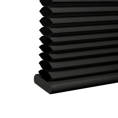 Sulugood NO Drill Same Color With Casing Cellular Shade in black, showcasing the unique design and functionality.