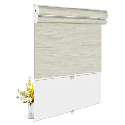 Light Filtering Beige+Blackout White