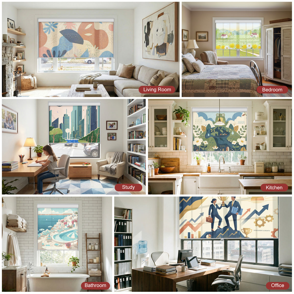 Sulugood Custom Picture Roller Blinds Personalized Printed Image Window Shades