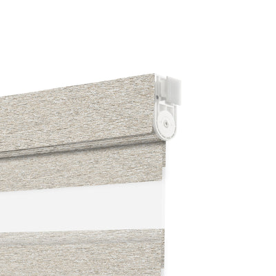 Sulugood No Drill Zebra Blinds Dual Layer Light Control for Day and Night Roller Shades