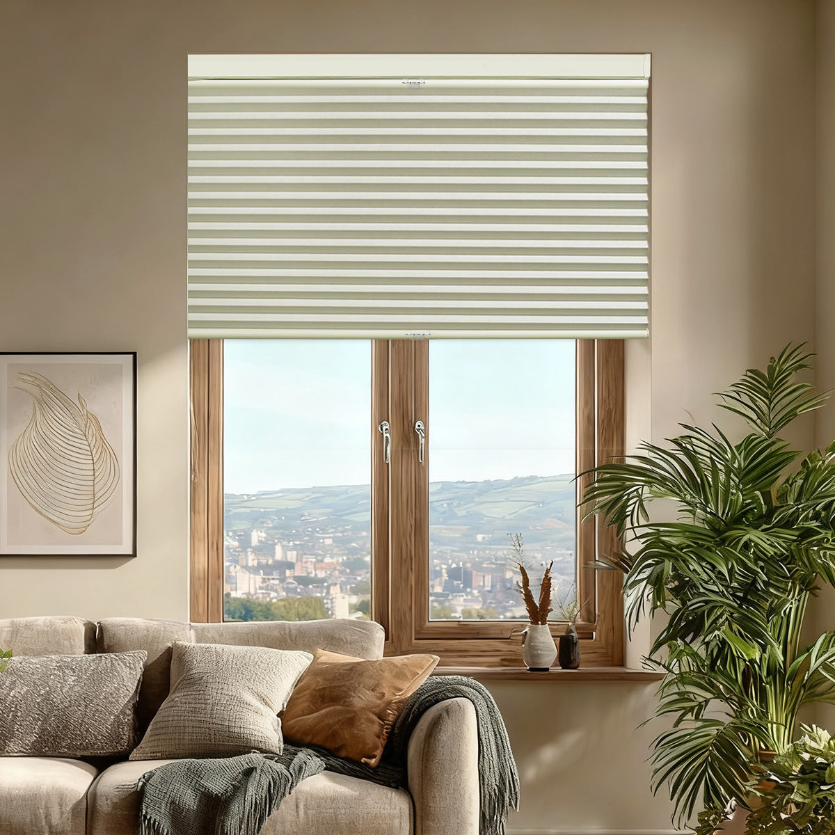 Sulugood  Top-Down Bottom-Up Blackout Same Color With Casing Cellular Shade