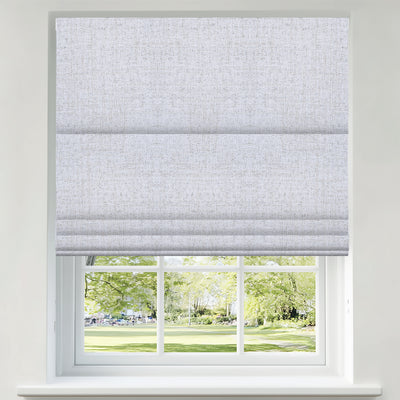 Sulugood No Drill Cordless Textured Charcoal Linen Blackout Roman Shades