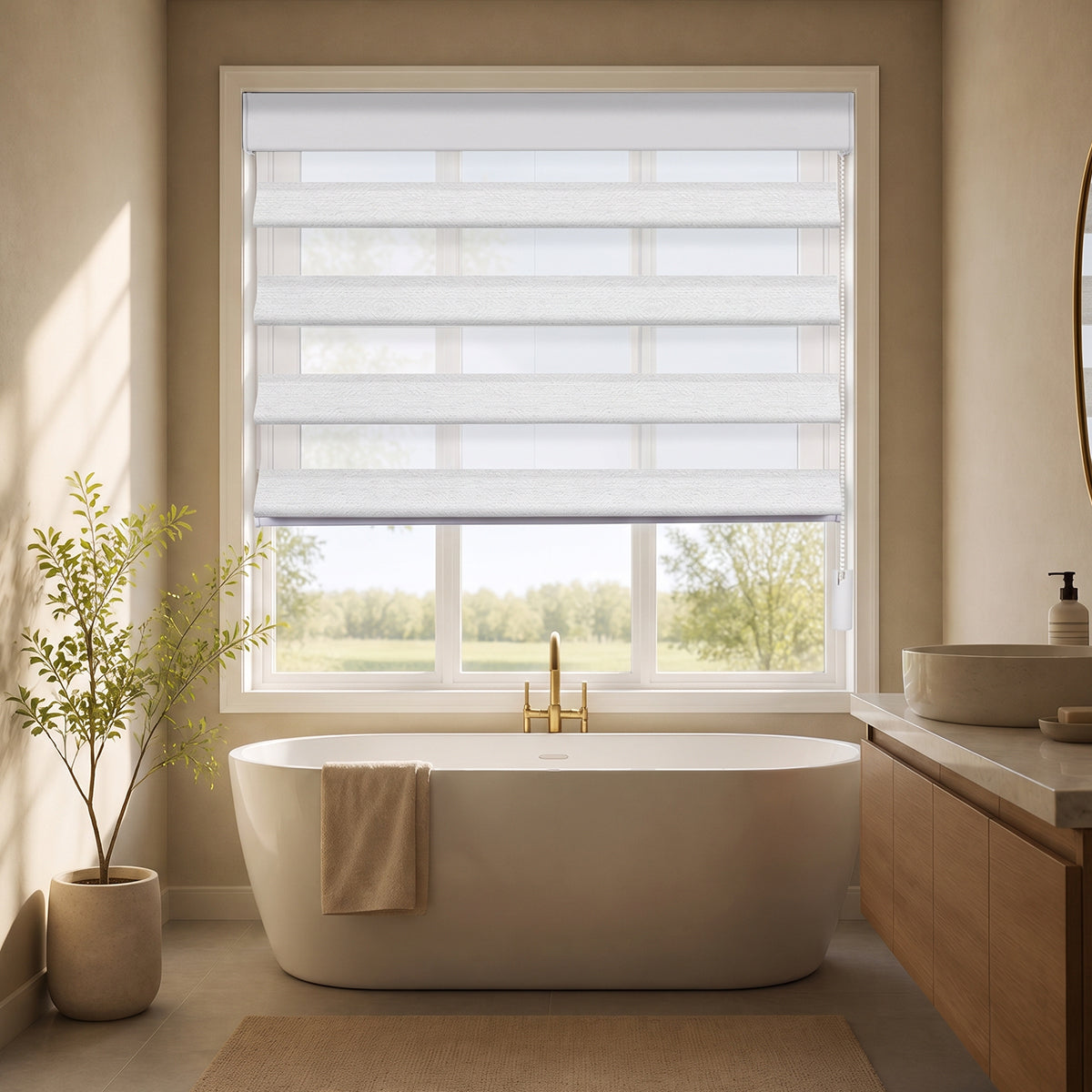 Sulugood Custom Butterfly Window Shades with Adjustable Light Control