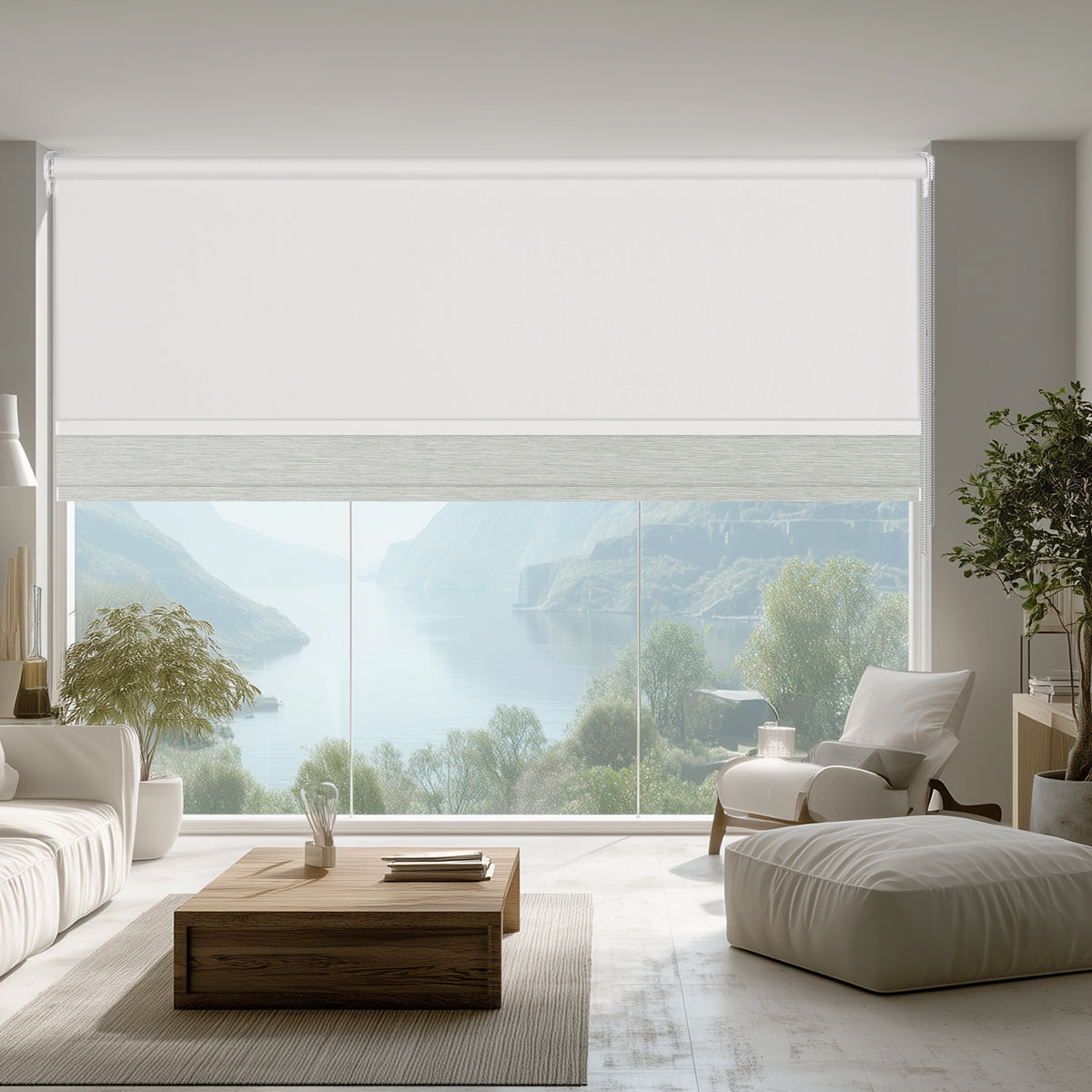 Sulugood Light Filtering and Shading Double-layer Day Night Roller Shades