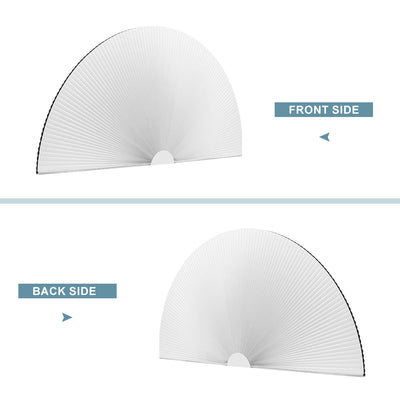 Image of Sulugood New No Drill Arch Half Circle Cordless Cellular Shades showing front and back sides for customization.