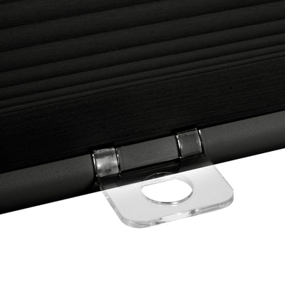 Sulugood NO Drill Same Color With Casing Cellular Shade close-up of the hinge mechanism.