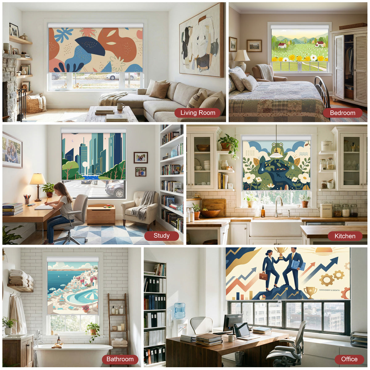 Sulugood Custom Picture Roller Blinds Personalized Printed Image Window Shades
