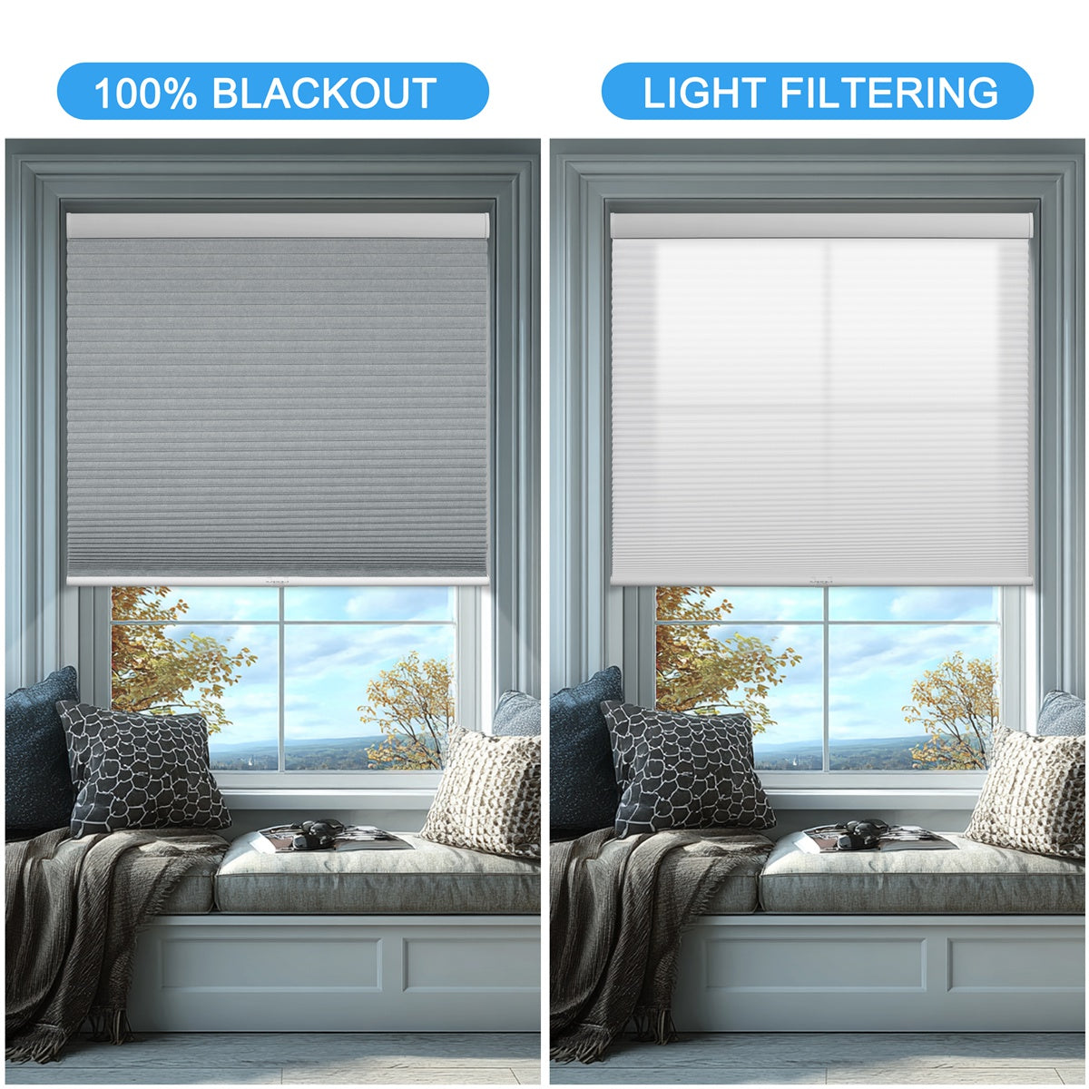Sulugood New Arrival Premium Cell In Cell Motorized Standard Honeycomb Blinds