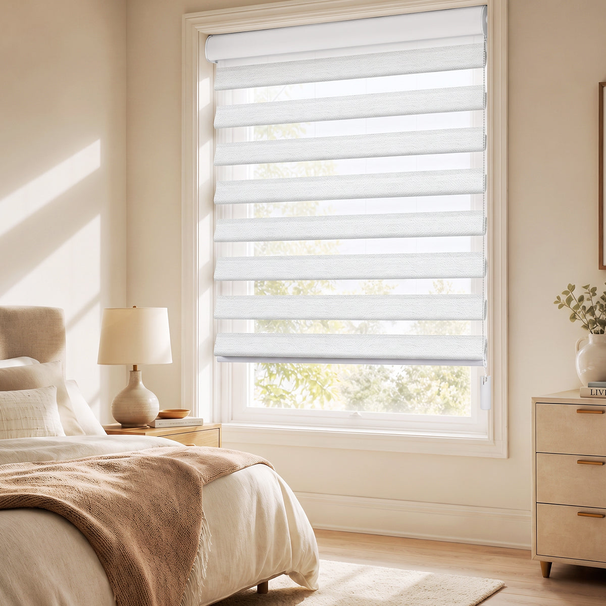 Sulugood Custom Butterfly Window Shades with Adjustable Light Control
