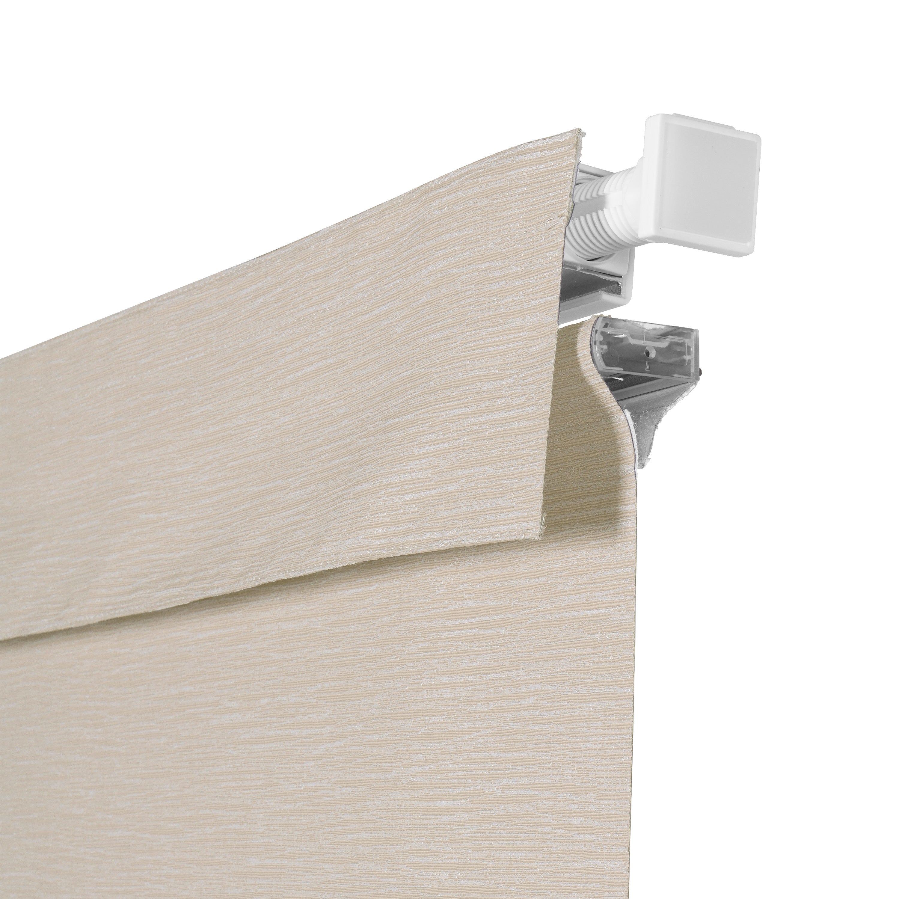 Sulugood No Drill Vertical Stripe Coated Linen Cordless TDBU Roman Shades