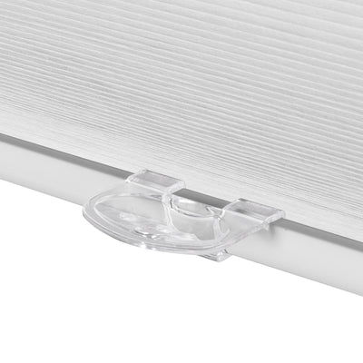 Sulugood No Drill Cordless Top-Down Bottom-Up Easy Install Cellular Shades with clear installation clip detail.