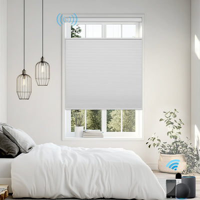 Sulugood Customizable Motorized Top Down Bottom Up Honeycomb Cellular Shades