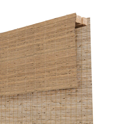 Sulugood Natural Cordless Light Filtering Bamboo Roman Shades showcasing natural bamboo texture and craftsmanship.