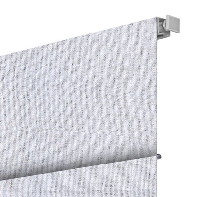 Sulugood No Drill Cordless Textured Charcoal Linen Blackout Roman Shades