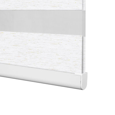 Sulugood Custom Cordless Light-Filtering Zebra Shades with Cover & Handhold showing light-filtering fabric design.