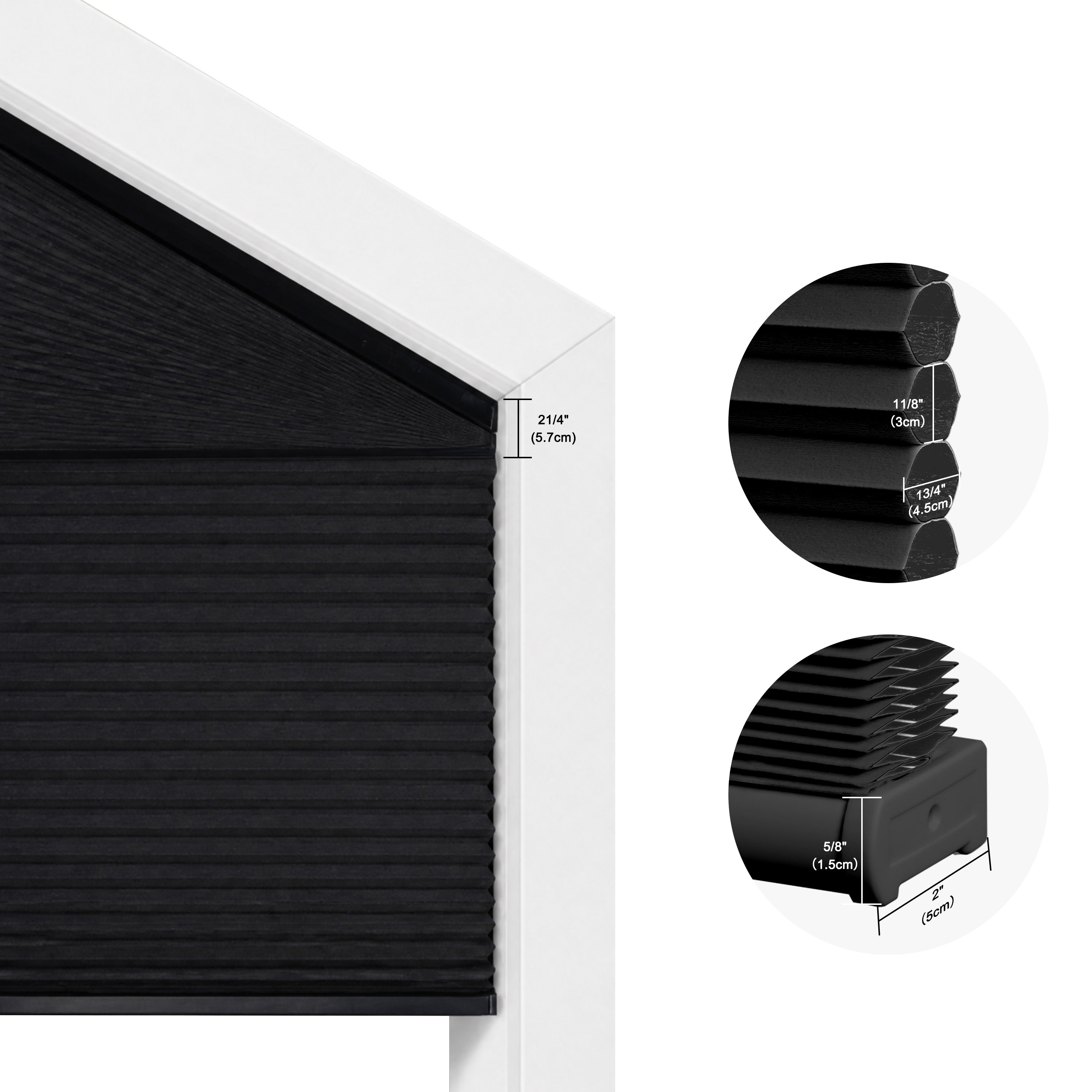 Sulugood Custom Specialty Cellular Shades for Angled & Arch Windows