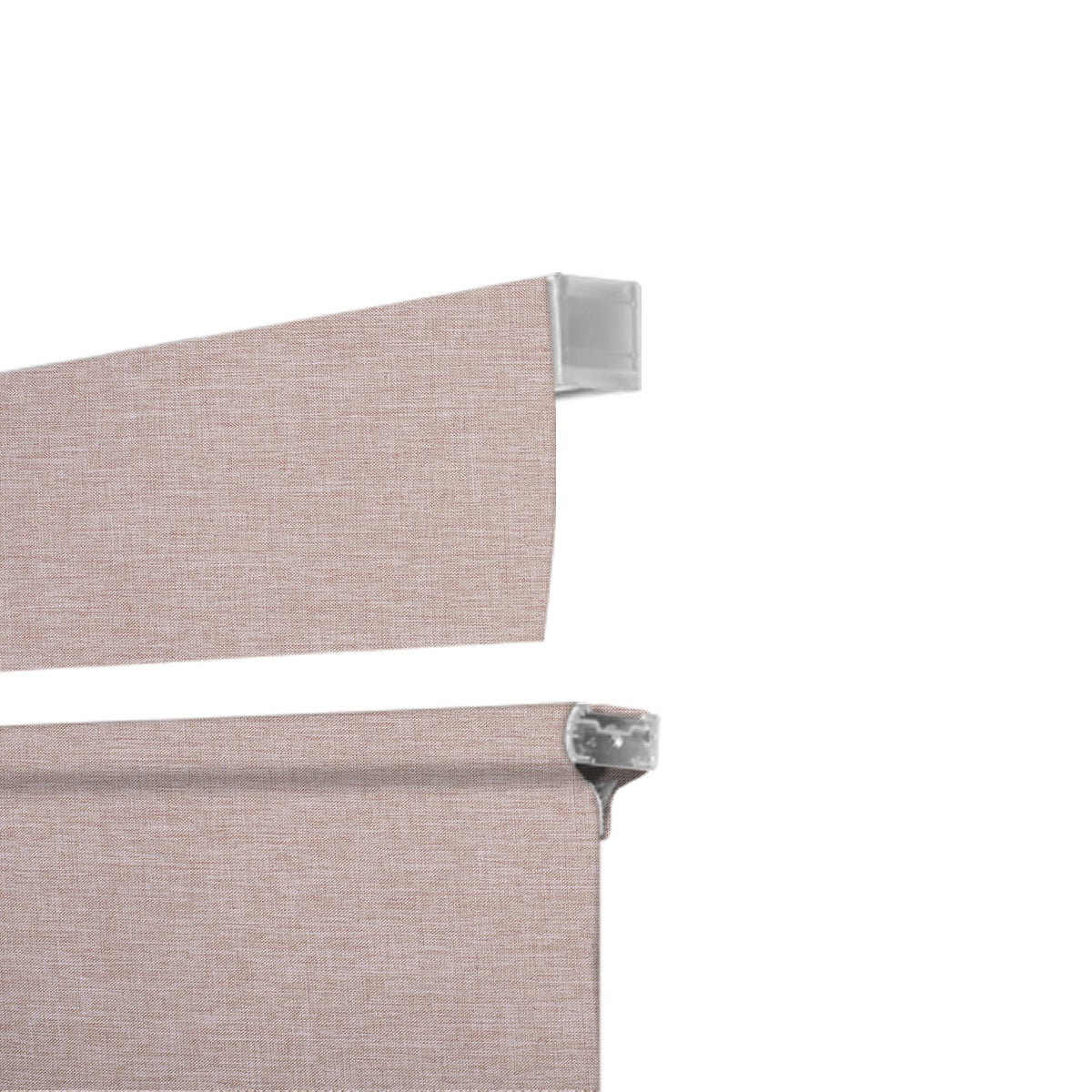 Sulugood New Premium Cordless Top Down Bottom Up Roman Shades in soft beige fabric close-up detail