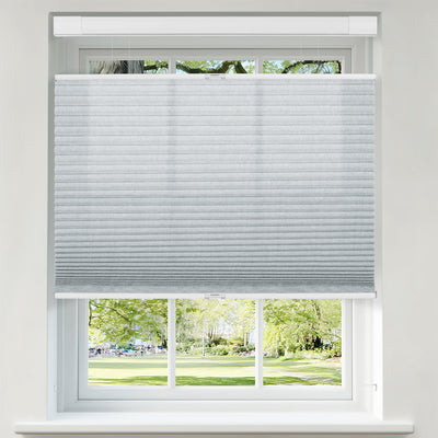 Sulugood New Arrival No Drill Top Down Bottom Up Cellular Honeycomb Blinds Cell In Cell Design in a modern window.