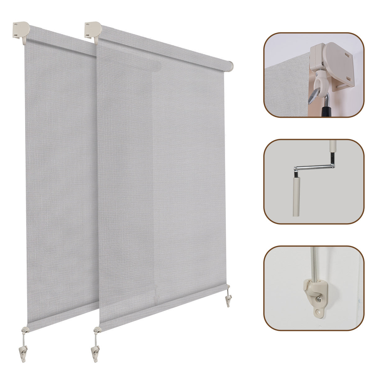 Sulugood Custom Roller Shades Percent Classic Outdoor Sheer Weave Solars