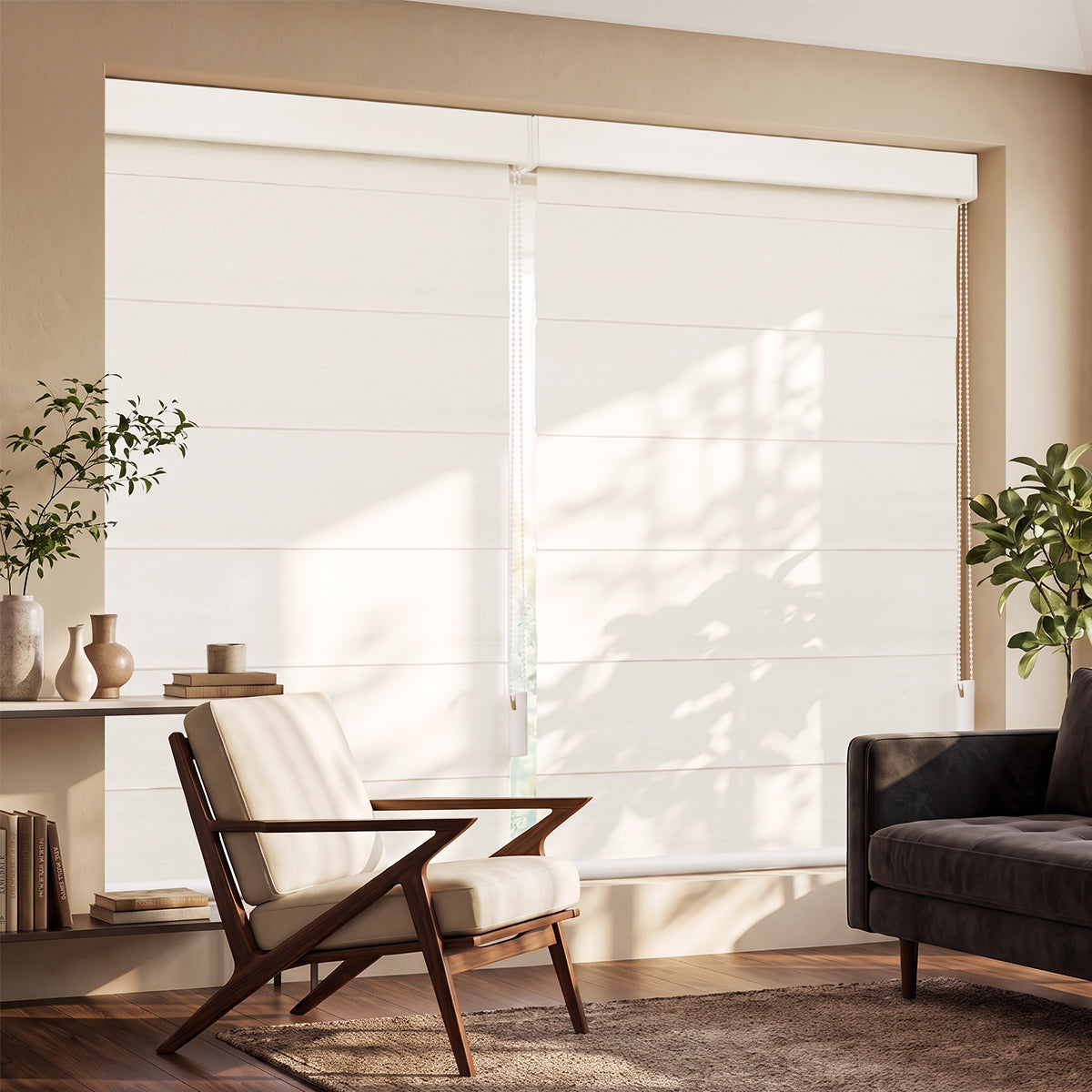 Sulugood Custom Butterfly Window Shades with Adjustable Light Control