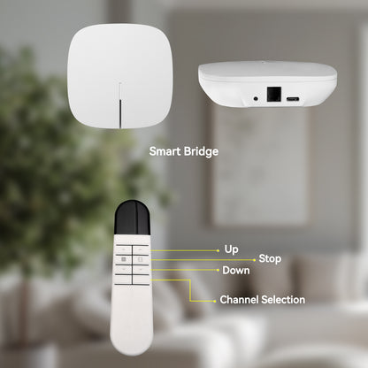 Sulugood No Drill Top Down Bottom Up Motorized Roman Shades