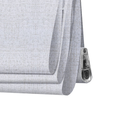 Sulugood No Drill Cordless Textured Charcoal Linen Blackout Roman Shades