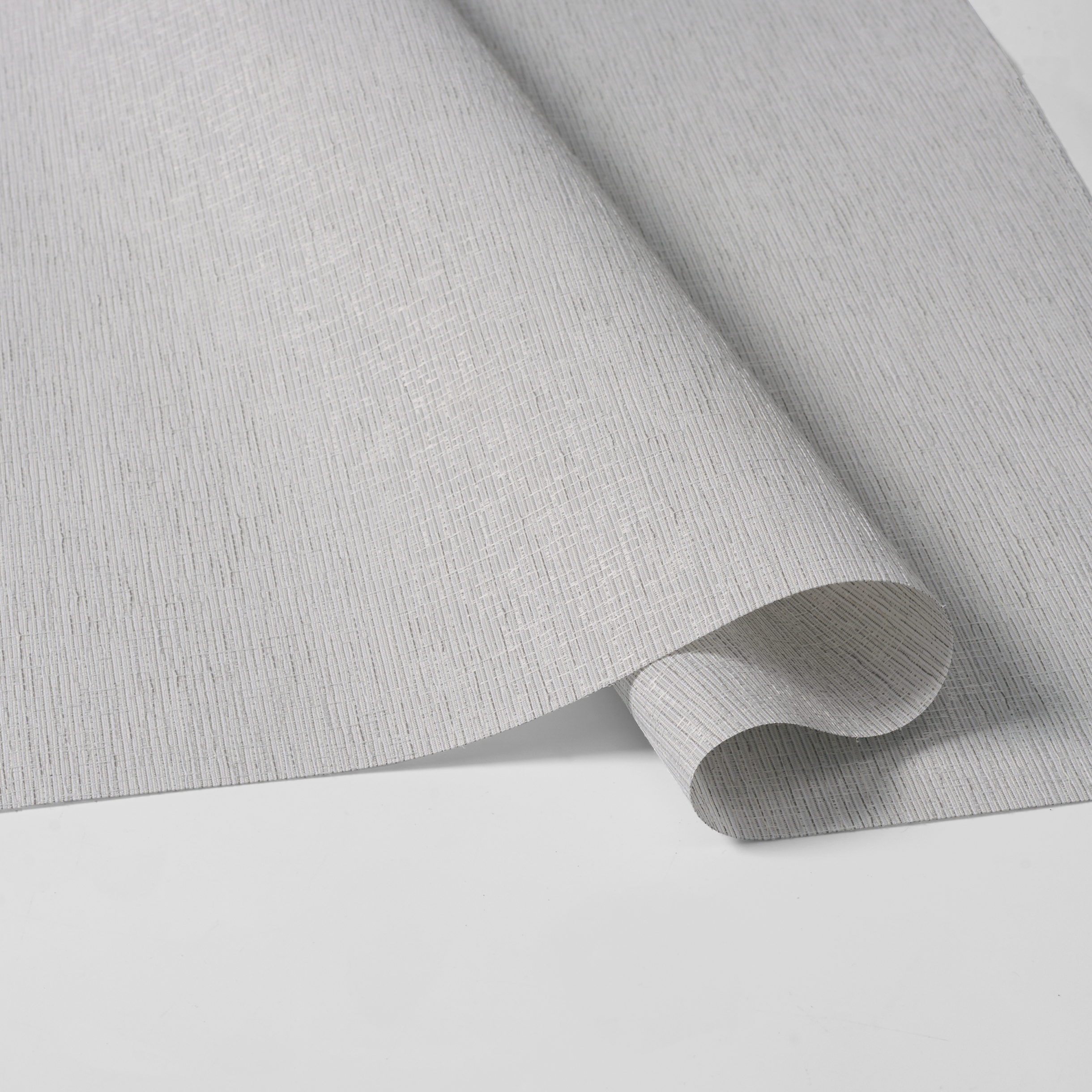 Sulugood Classic Cordless Roman Shades fabric in a textured grey pattern showcasing its elegant design.