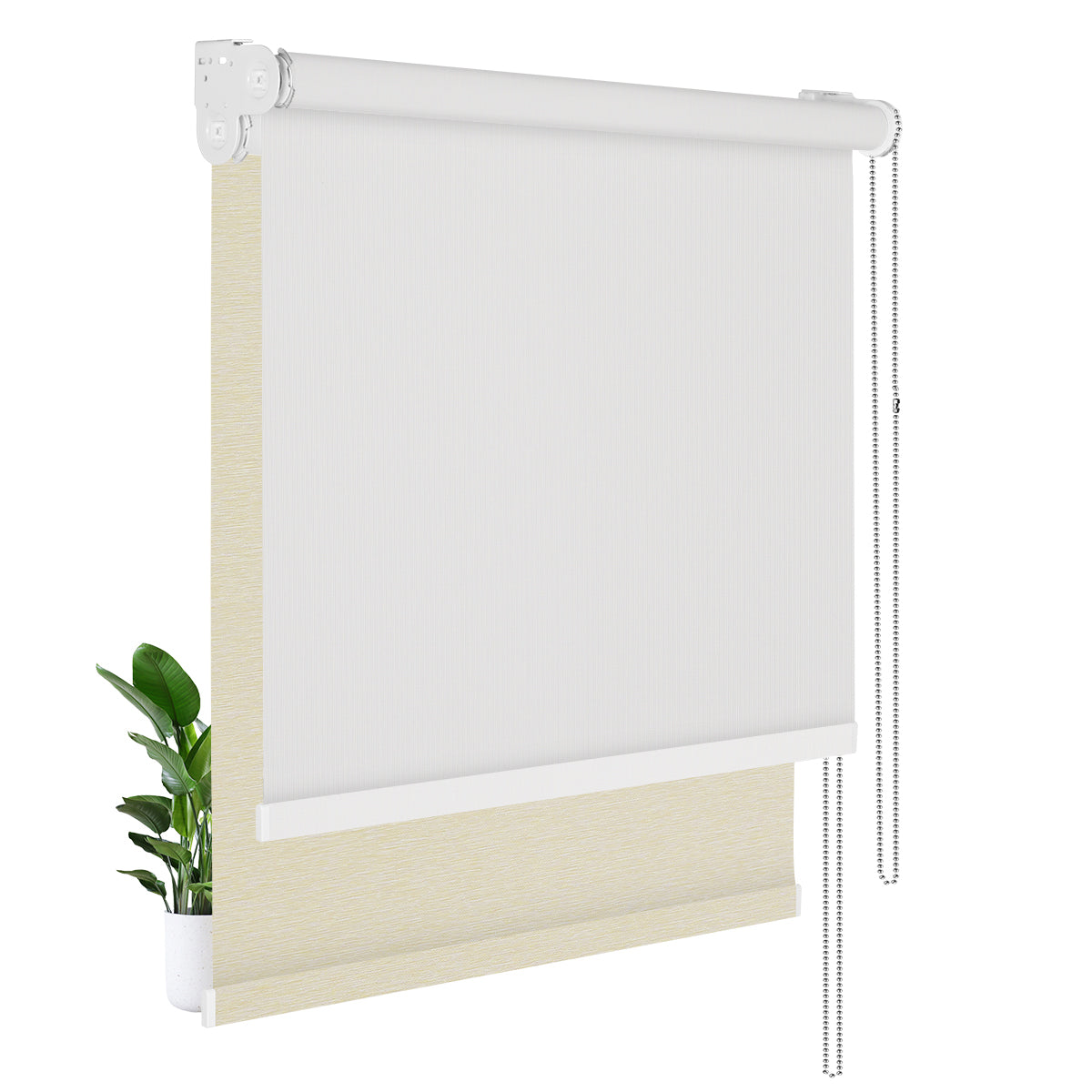  Light Filtering White+Blackout Beige