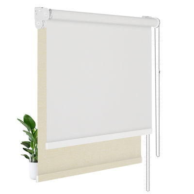  Light Filtering White+Blackout Beige