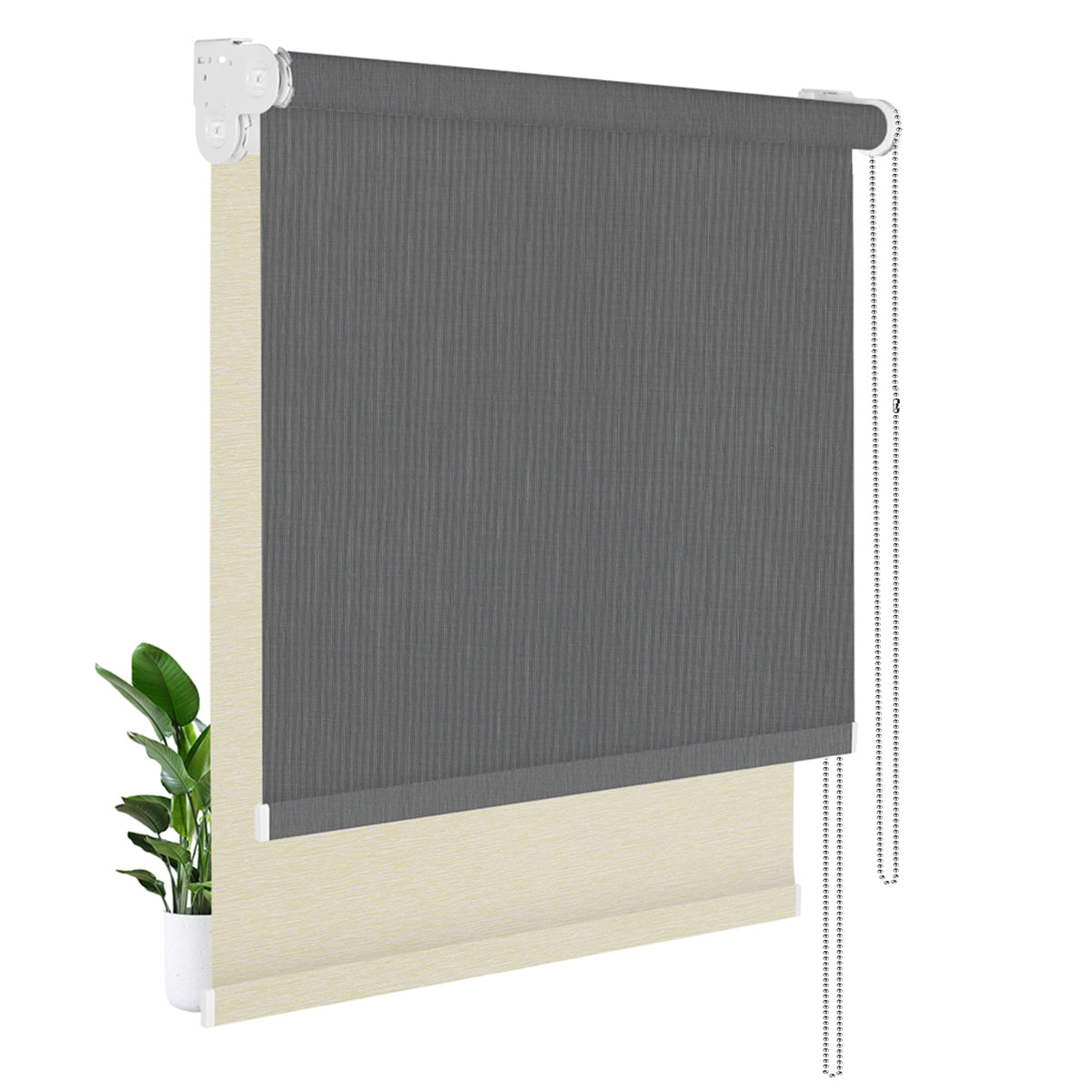  Light Filtering Black+Blackout Beige