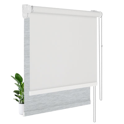  Light Filtering White+Blackout Silver Gray