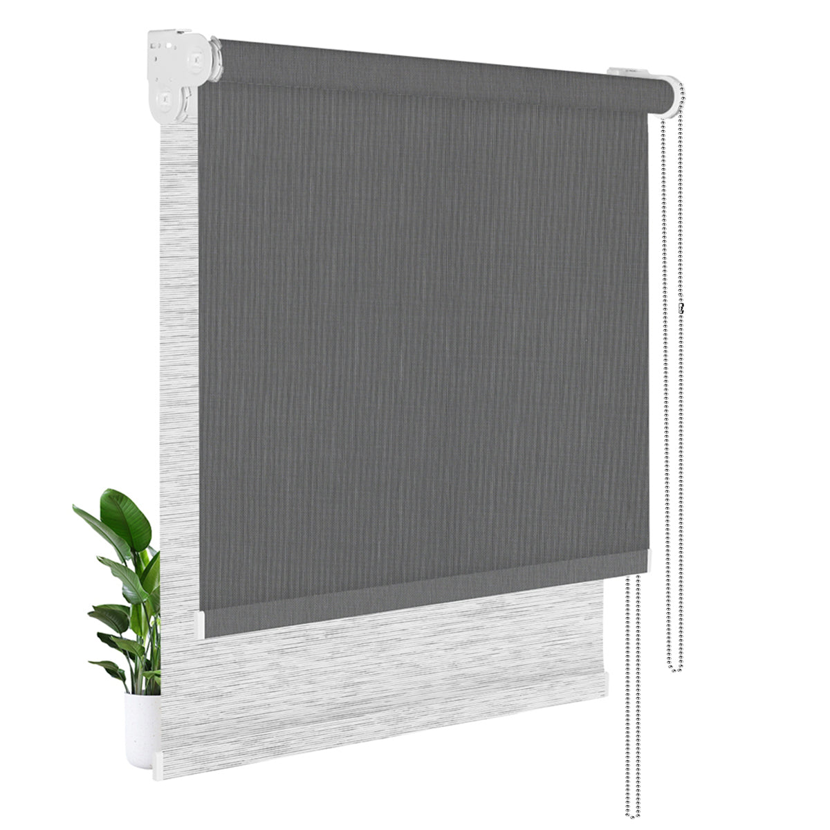  Light Filtering Black+Blackout  White Gray