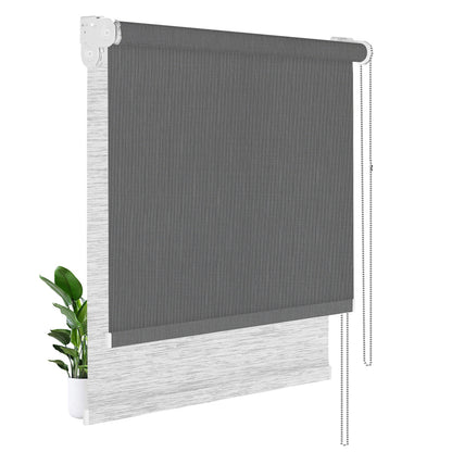  Light Filtering Black+Blackout  White Gray