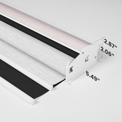 Sulugood Dual Cordless Light Filtering Jacquard and Blackout Fabric Roller Shades roller mechanism with dimensions