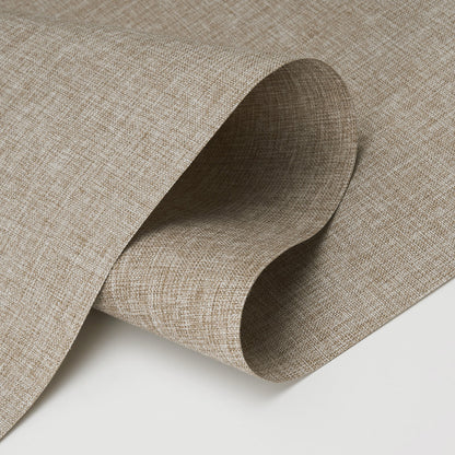 Sulugood Hand-Held Linen-Wrapped Cassette Valance Roller Shades fabric close-up texture.